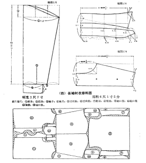 普及服装裁剪法图片-长袖衬衣排料图.png